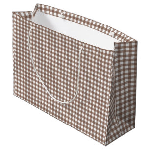 Faye und Lauren Brown Gingham Große Geschenktüte