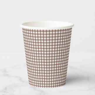 Faye und Lauren Brown Gingham Pappbecher