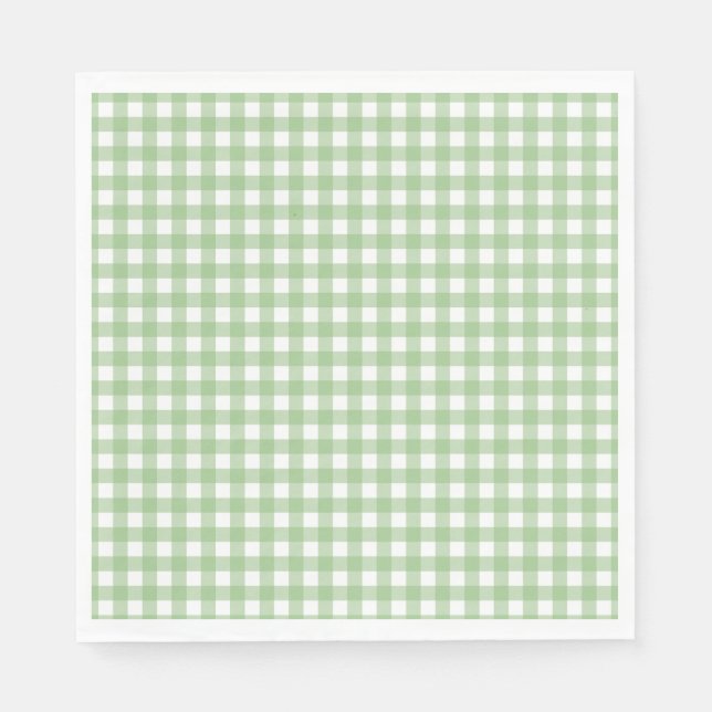 Faye und Lauren Classic Green Gingham Serviette (Vorderseite)