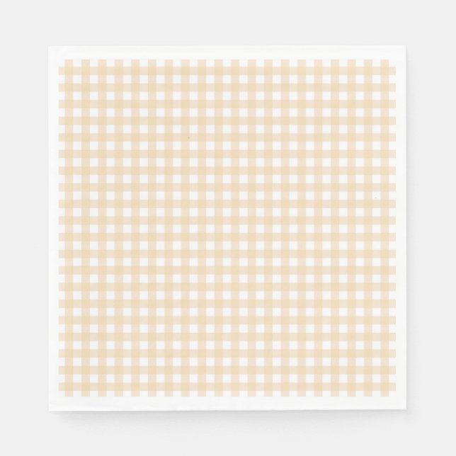Faye und Lauren Fall Beige Gingham Serviette (Vorderseite)
