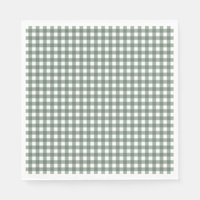 Faye und Lauren Fall Dark Green Gingham Serviette (Vorderseite)