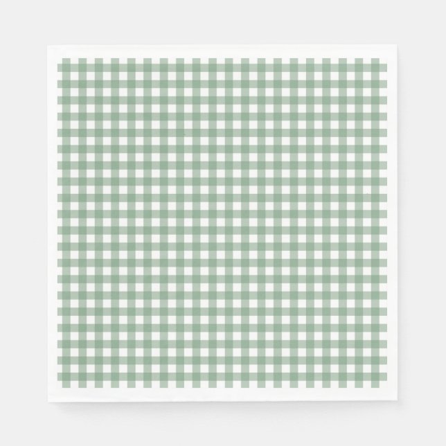 Faye und Lauren Fall Green Gingham Serviette (Vorderseite)