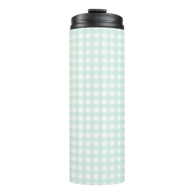 Faye und Lauren Green Gingham Thermosbecher (Vorderseite)