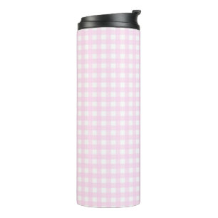 Faye und Lauren Hellrosa Gingham Thermosbecher