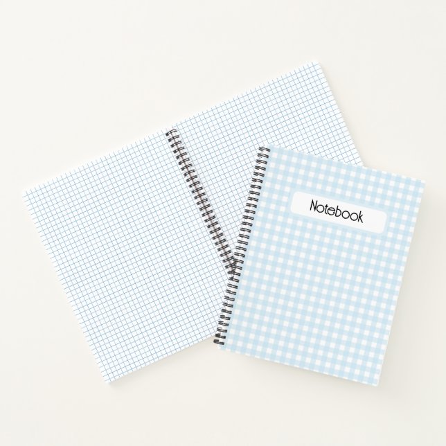 Faye und Lauren Light Blue Gingham Notizbuch (Innenseite)