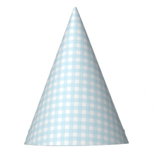 Faye und Lauren Light Blue Gingham Partyhütchen