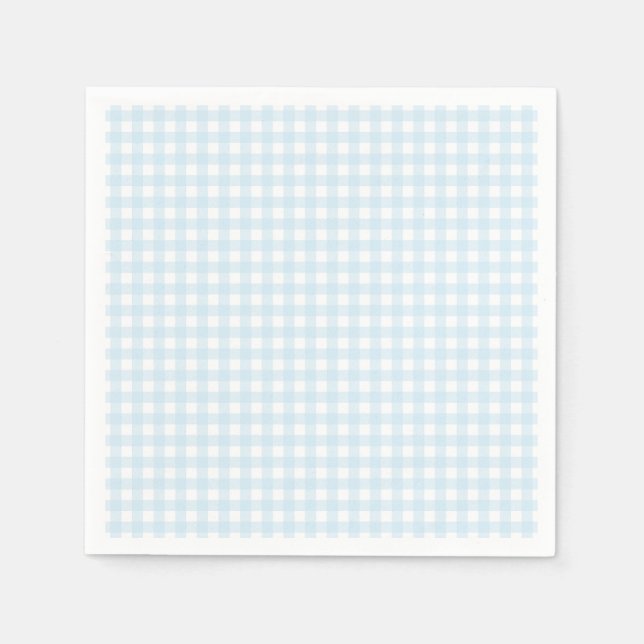 Faye und Lauren Light Blue Gingham Serviette (Vorderseite)