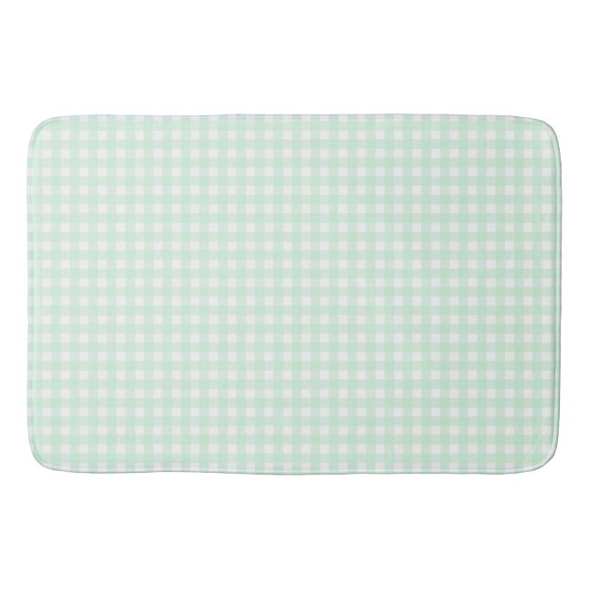 Faye und Lauren Light Green Gingham Badematte (Vorderseite)