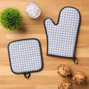 Faye und Lauren Light Lila Gingham Ofenhandschuh & Topflappen-Set