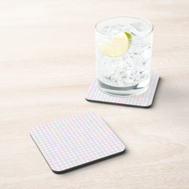 Faye und Lauren Multicolor Gingham Getränkeuntersetzer (Rechte Seite)