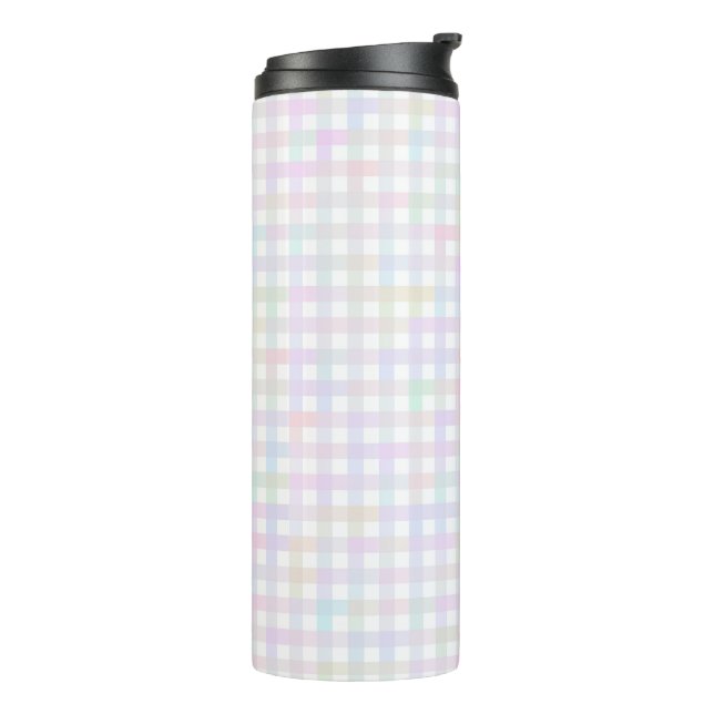 Faye und Lauren Multicolor Gingham Thermosbecher (Nach links gedreht)