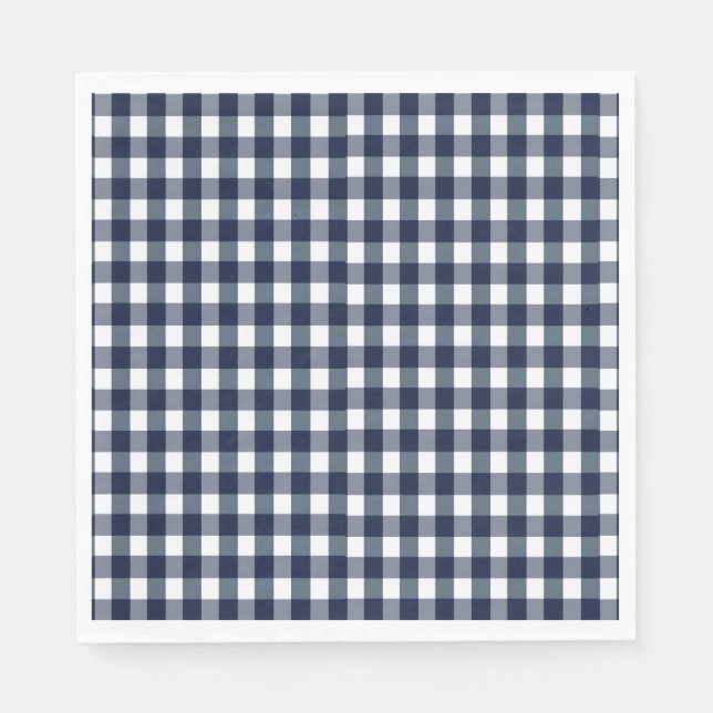 Faye und Lauren Navy Gingham Serviette (Vorderseite)
