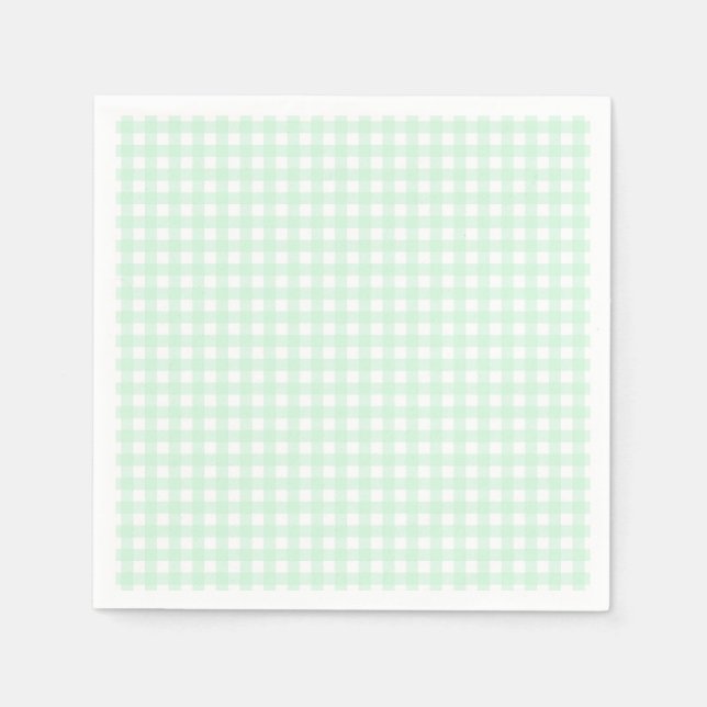 Faye und Lauren Pastel Gingham Green Serviette (Vorderseite)