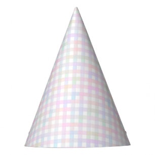 Faye und Lauren Pastel Gingham Multicolor Partyhütchen