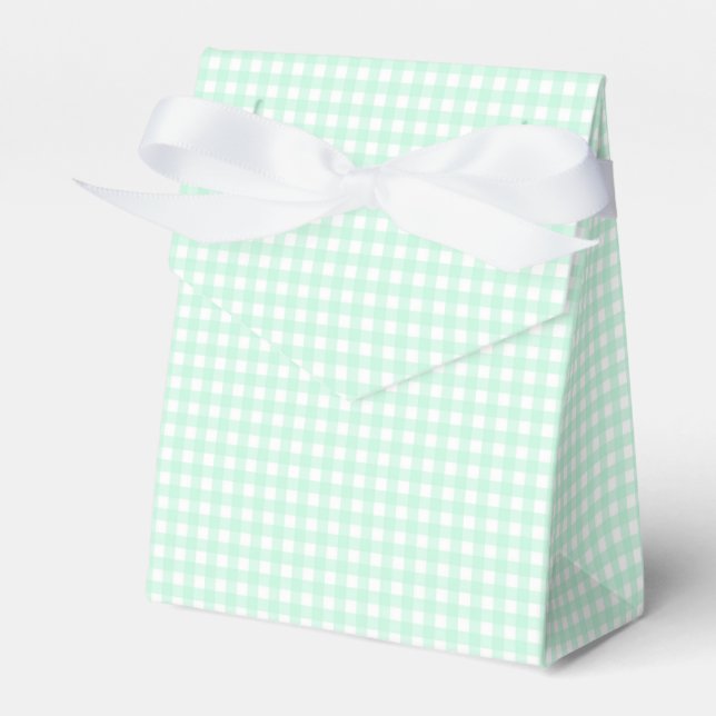 Faye und Lauren Pastel Green Gingham Geschenkschachtel (Vorderseite)