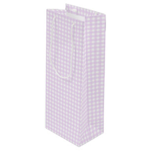 Faye und Lauren Pastel Lila Gingham Geschenktüte Für Weinflaschen