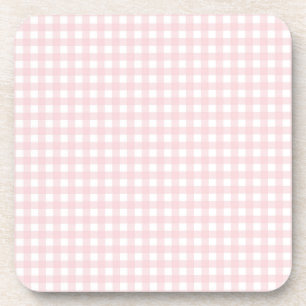 Faye und Lauren Pastel Pink Gingham Getränkeuntersetzer