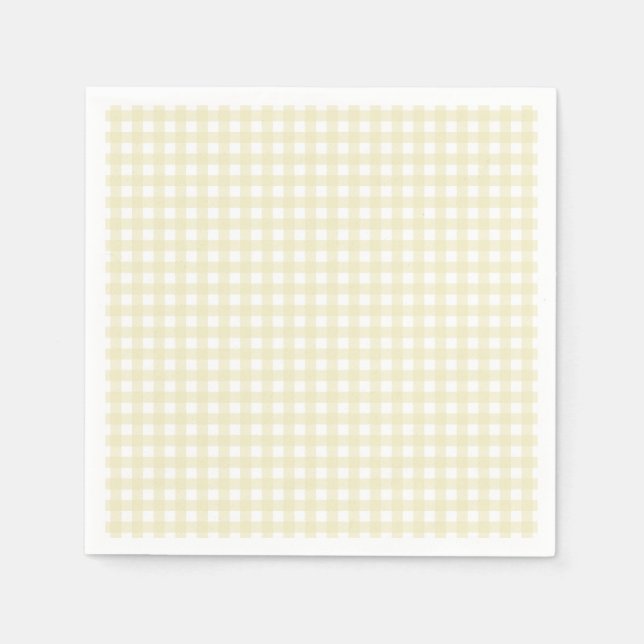 Faye und Lauren Pastel Yellow Gingham Serviette (Vorderseite)