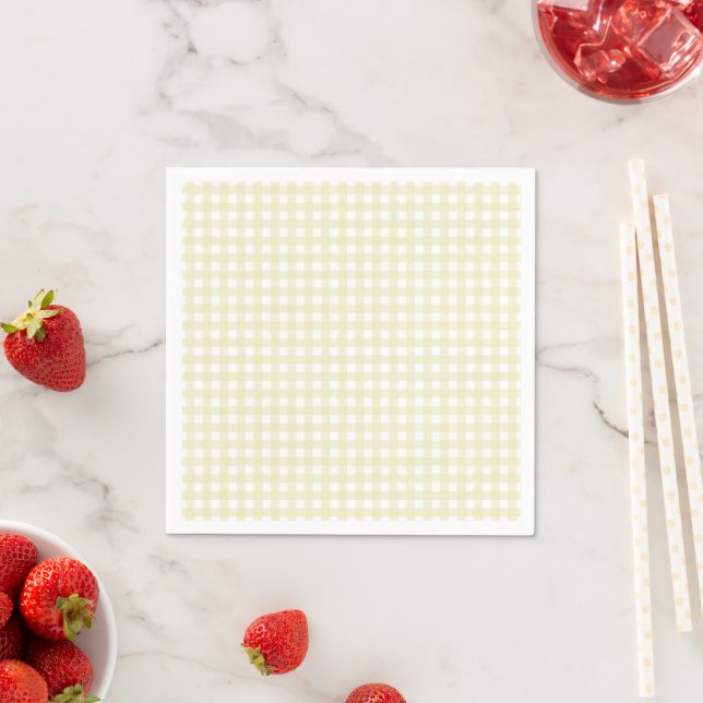 Faye und Lauren Pastel Yellow Gingham Serviette (Beispiel)