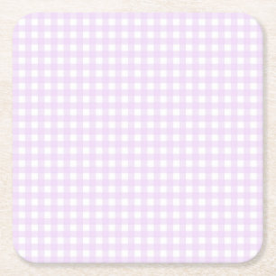Faye und Lauren Pastell-Lila Gingham Rechteckiger Pappuntersetzer