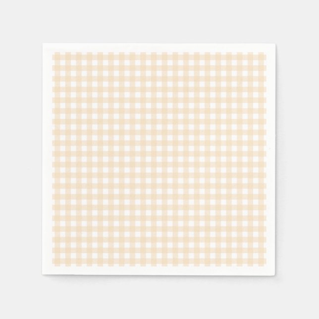 Faye und Lauren Peach Gingham Serviette (Vorderseite)