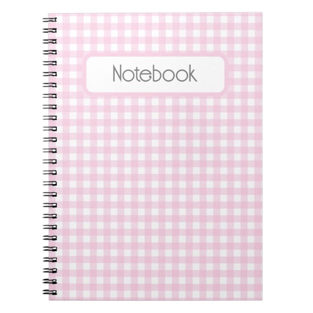 Faye und Lauren Pink Gingham Spiral Foto Notebook Notizblock (Vorderseite)