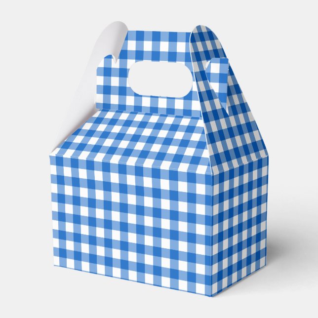 Faye und Lauren Sky Blue Gingham Geschenkschachtel (Vorderseite)