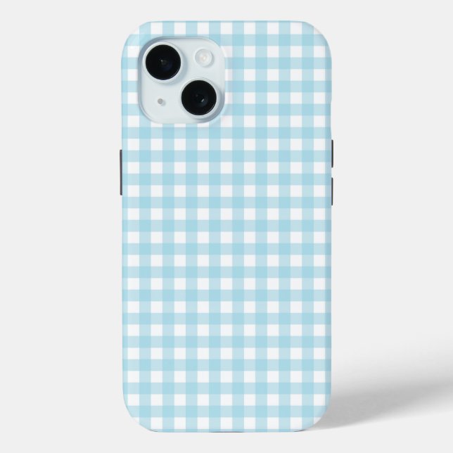 Faye und Lauren Soft Blue Gingham Case-Mate iPhone Hülle (Rückseite)
