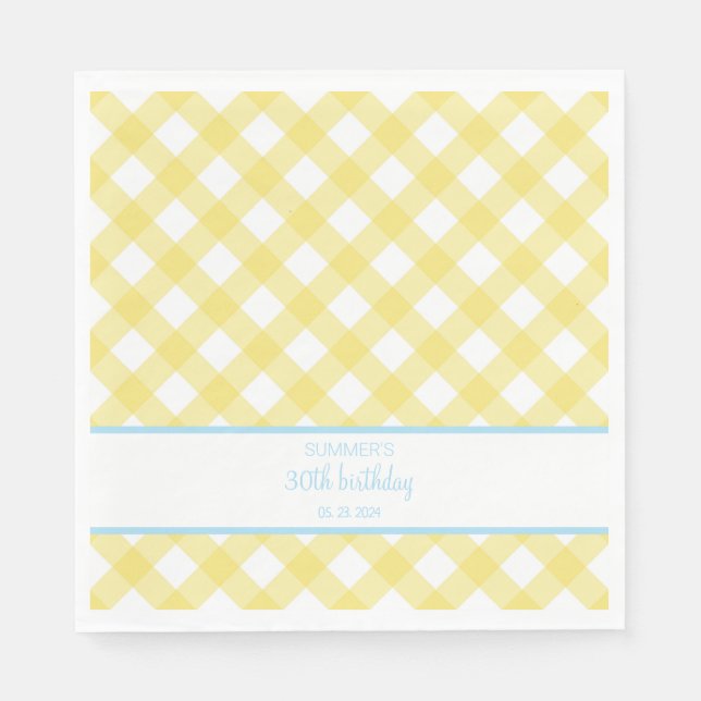 Faye und Lauren Yellow Celebration Serviette (Vorderseite)