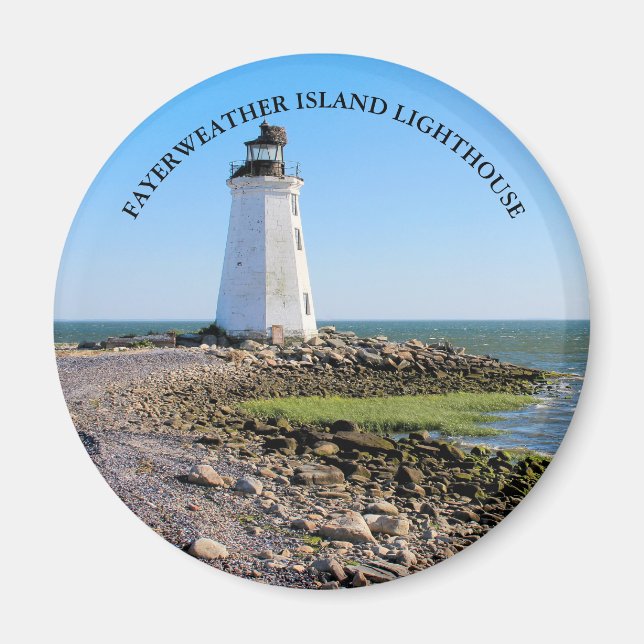 Fayerweather Island Lighthouse CT Round Magnet (Vorne)