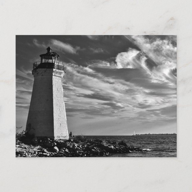 Fayerweather Lighthouse - Bridgeport, CT Postcard Postkarte (Vorderseite)