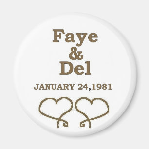 FAYES JAHRESTAGS-DATUM IM GOLD MAGNET