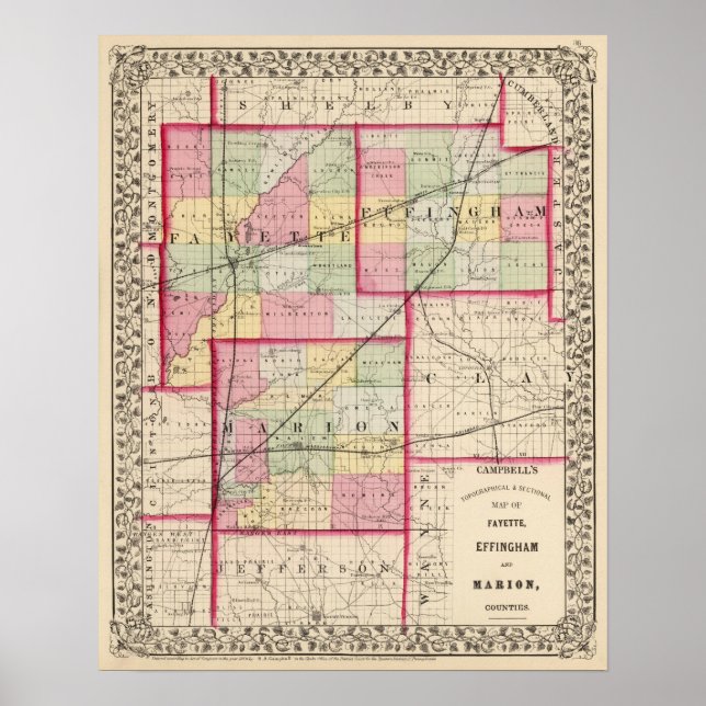 Fayette, Effingham, Marion, Landkreis Poster (Vorne)