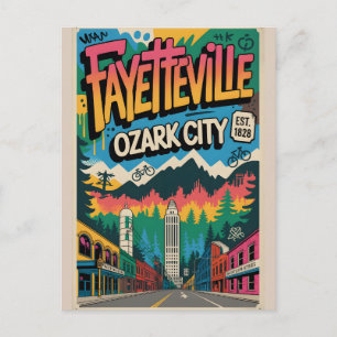 Fayetteville AR Graffiti Urban Reiseplakat Postkarte