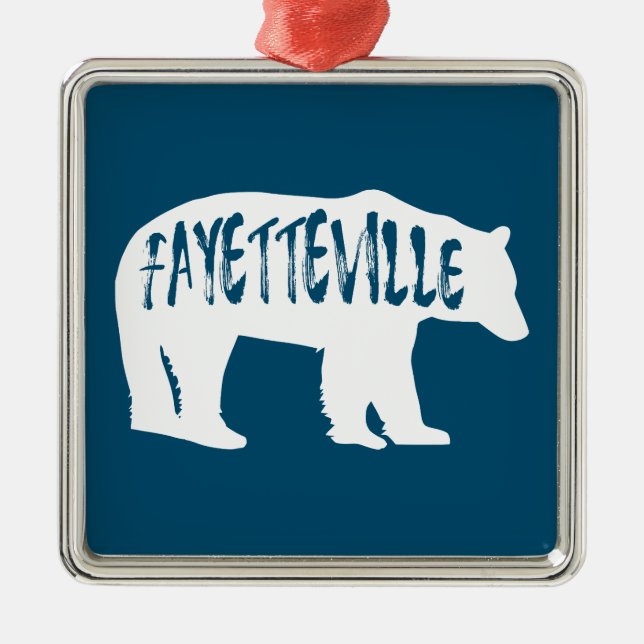 Fayetteville Arkansas Bear Ornament Aus Metall (Vorne)