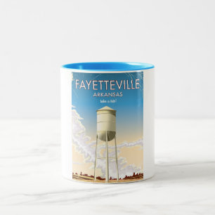 Fayetteville Arkansas Reiseplakat Zweifarbige Tasse