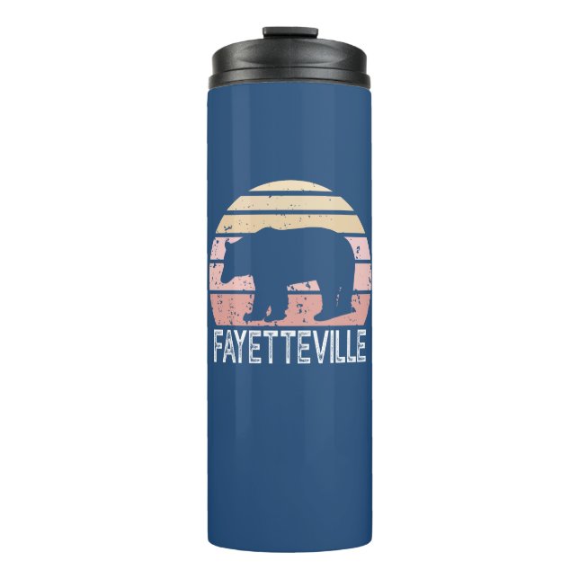 Fayetteville Arkansas Retro Bär Thermosbecher (Vorderseite)