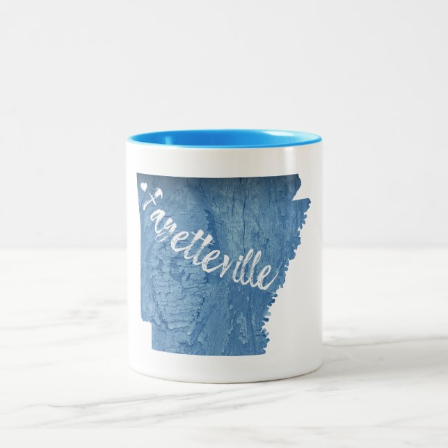 Fayetteville Arkansas Wood Grain Zweifarbige Tasse (Mittel)