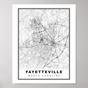 Fayetteville Karte Poster