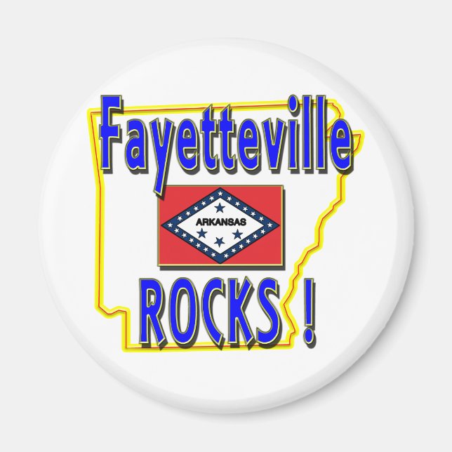 Fayetteville Rocks ! (Blau) Magnet (Vorne)