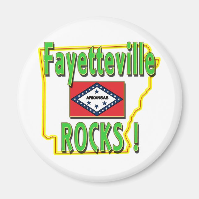 Fayetteville Rocks ! (Grün) Magnet (Vorne)