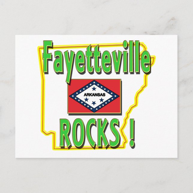 Fayetteville Rocks ! (Grün) Postkarte (Vorderseite)