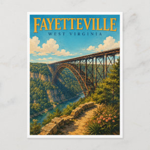 Fayetteville West Virginia Gorge Bridge GeoSaga Postkarte