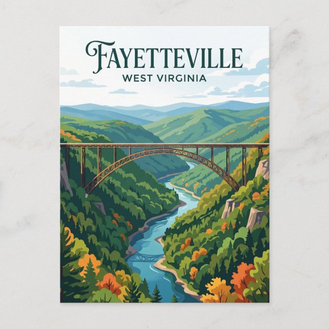 Fayetteville West Virginia Postkarte (Vorderseite)