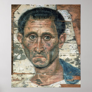 Fayum-Porträt eines Mannes in einem blauen Mantel, Poster