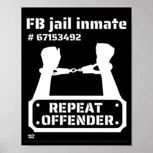 "FB JAIL INMATE" lustige Gefängnisinsasse Poster