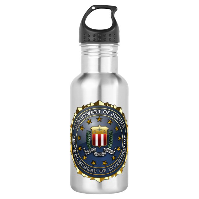 FBI-Emblem Edelstahlflasche (Vorderseite)