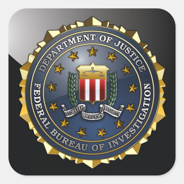 FBI-Emblem Quadratischer Aufkleber (Vorderseite)