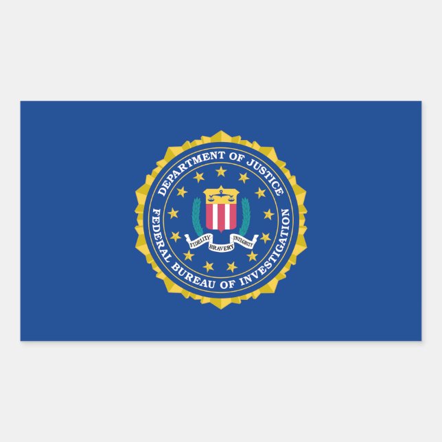 FBI-Flag Rechteckiger Aufkleber (Vorderseite)