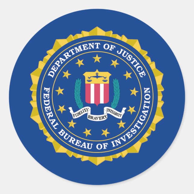 FBI-Flag Runder Aufkleber (Vorderseite)